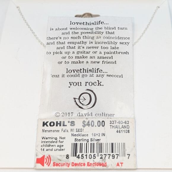 Love This Life Tranquility Sterling Silver 16"-18" Necklace NWT - Picture 2 of 3